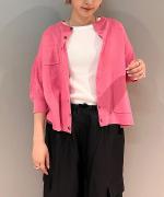 コットンミラノリブ　カーディガン